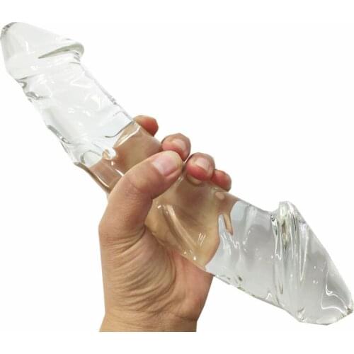 Huge Double Glass Dildo Fake Crystal Penis Long Anal Dildos Butt Plug G-spot Female Masturbation Dick Sex Toys for Women Men Gay