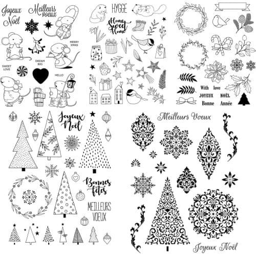 French Christmas Clear Stamp/Seal for DIY scrapbooking/photo album Decorative clear stamp sheets A3046