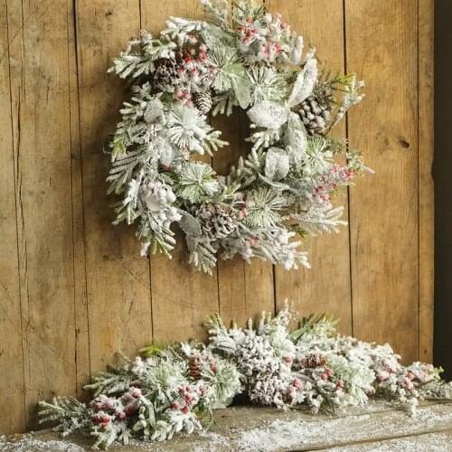 Artificial Christmas Ornaments Home Decoration Rattan Artificial Plant Pine Cone Wreath Wedding Family Hotel Garden Decoration