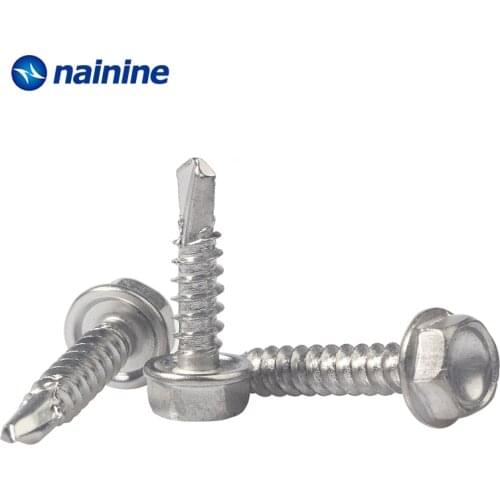 [M4.2 M4.8 M5.5 M6.3] 410 Stainless steel Hexagon Washer Head Drilling Screws Tapping Drilling Tail Screw