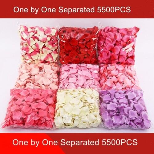Mengsutang 01-16 Colors 5500pcs / lot 5*5cm silk rose petals for Wedding Decoration Romantic Artificial Rose Flower