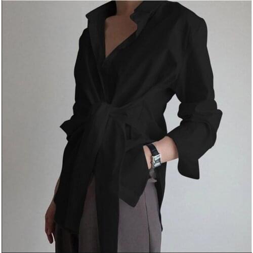 Fashion women shirt blouse long sleeve ruched solid color blouse for office ladies elegant solid autumn shirt 2021