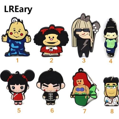 Cartoon 64GB Mafalda Lady GaGa/Mermaid 128MB little USB Flash Drive 4GB 8GB Pen drive 16GB 32GB Pendrive doctor Memory Stick