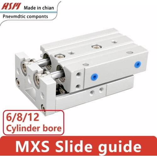 MXS Sliding Table Pneumatic Cylinder With Precision And High Quality Bore 6/8/12/16/20/25MM Stroke 10/15/20 to 150MM