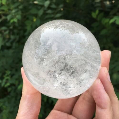 Natural Clear White Crystal Quartz Sphere Ball Specimen Collection Healing