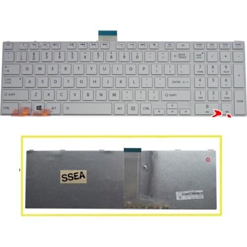 SSEA New US Keyboard white For Toshiba Satellite L850 L850D L855 L875 C850 C855D C850D C855 C870 C870D C875 C875D laptop