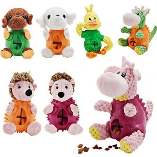 New Dog Chew Toy Dispenser Leakage Food Play Squeaking Dinosaur Relieve Pet Stress Anxiety Molars Puzzle Training Accessories