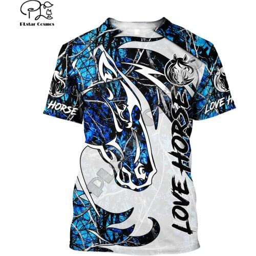 PLstar Cosmos Animal Newest Horse Funny Camo Men/Women NewFashion 3DPrint Unisex Harajuku Summer Casual T-Shirt Short Sleeves F3