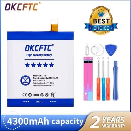 OKCFTC BL-T9 4300mAh For LG Nexus 5 battery E980 Google Nexus G D820 D821 Nexus5 Megalodon D8 Google Nexus 5 battery