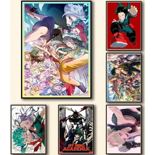 Anime Poster My Hero Academia Canvas Painting Retro Nordic Wall Art Posters And Prints Modular Pictures Modern Living Room Decor