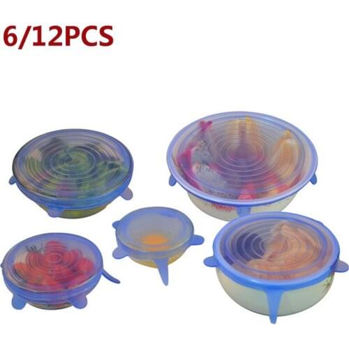 Dropshipping Silicone Stretch Lids Food Wrap Bowl Pot Lid Cover Pan Universal Silicone Lid for Cookware Kitchen Accessories