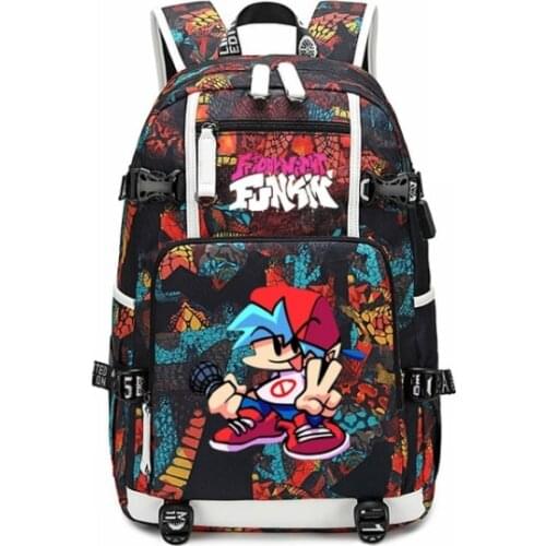 Friday Night Funkin Backpack 18inch Teenagers School Bags Travel Daypacks Women Men Leisure Backpack Boys Girls Plecak Backpack