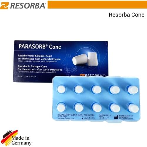 Resorba Parasorb Cone- Dental Collagen Cone -10 Pcs Cone /Box