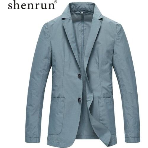 Shenrun Men New Blazers Summer Light Thin Quick Drying Suit Jacket Single Layer Breathable Casual Anti-Wrinkle Sunscreen Outdoor