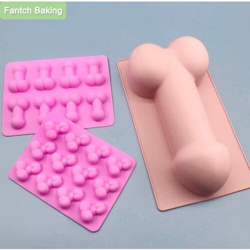 Penis Silicone Mold Genitals For Ice Mousse Fondant Chocolate Making Adult Erotica Cake Baking Decoration Moulds Resin Art Form