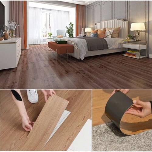 Wood Grain Floor Stickers PVC Wall Sticker Waterproof Self-adhesive Wearable Floor Stickers For Living room Toilet Kitchen Home