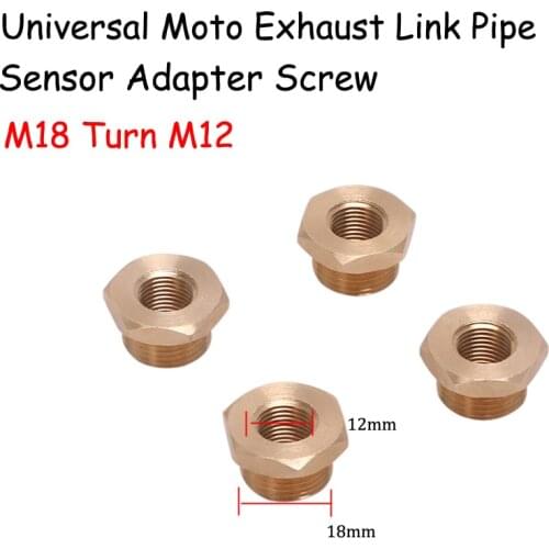 Universal Motorcycle Exhaust Middler Link Pipe Sensor Adapter Screw M18 Turn M12 For Ninja650 Z650 S1000RR Moto Sensor Screws