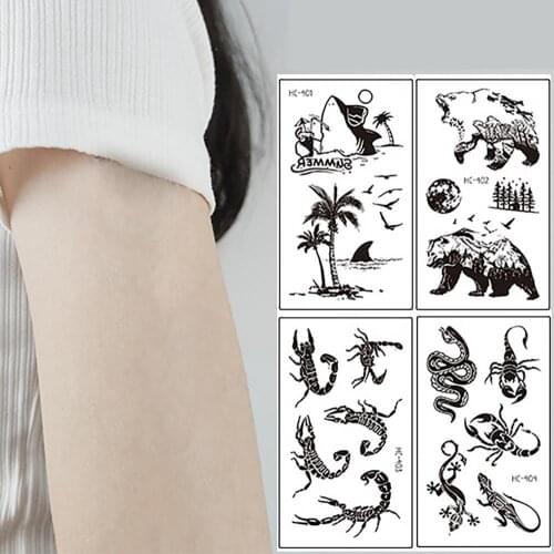 Temporary Tattoo Stickers Flash Fake Body Tattoos Temporary Tattoos Waterproof Sweat-proof Paper Fake Tattoo Sticker for Outdoor