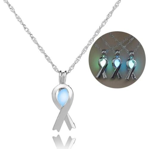 X-Jue New Fashion Glowing Necklace Ribbon Design Pendant Silver Color Party Elegant Jewelry Pendants & Necklaces For Women Gifts