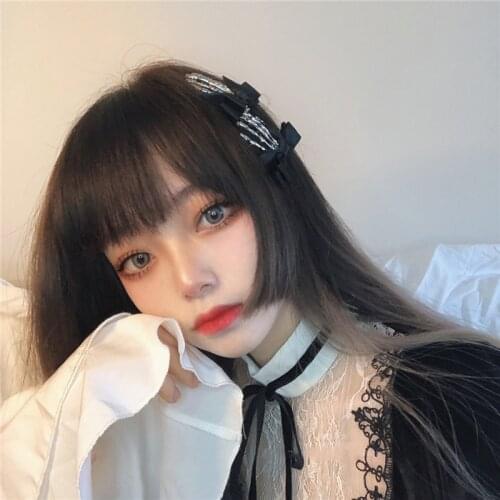 Punk Gothic Personality Bow Skeleton Ghost Hand Claw Hairpin for Women Vintage Hair Pins 2021 Hair Accessories Halloween Gifts