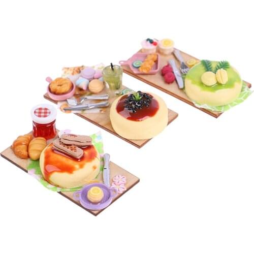 1Pcs Dollhouse Miniature Food 1/12 Mini Cheesecake Simulation Doll House Play Food For Doll Kitchen Toys