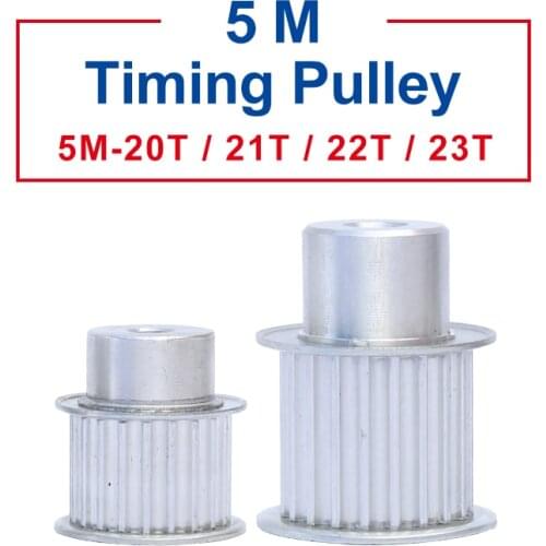 1 piece Pulley 5M-20T/21T/22T/23T Width 21/27mm pulley wheel rough hole 8 mm Aluminum Material For Width 20/25 mm Timing Belt