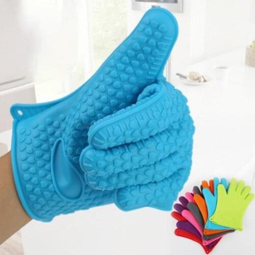 1Pc Heart Pattern Anti-slip Heat-Resistant Cooking Baking Oven Silicone Glove