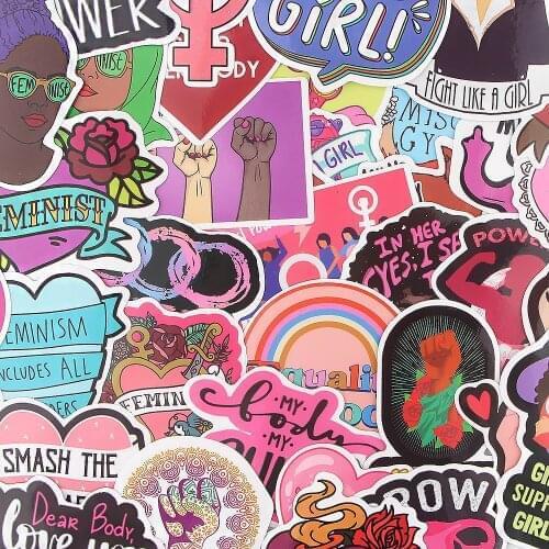20Set BH1047 Blinghero 35pcs/set Feminism Luggage Stickers for Fans Gifts to DIY Laptop Phone Fridge Guitar Water Bottle Decor