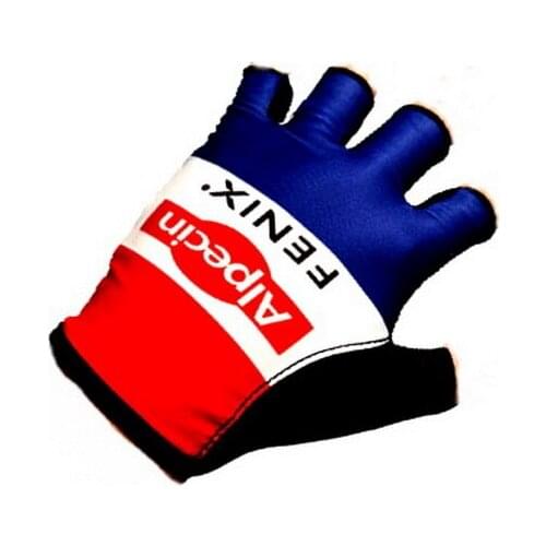 2021 ALPECIN FENIX TEAM NL CHAMPION One Pair Half Finger Cycling Jersey Gloves MTB Road Mountain Bike Bicycle Gel Gloves