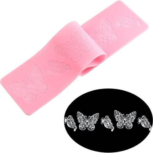 DIY butterfly shape cake decor tools sugar silicone lace mat . 39.5 * 8 cm baking chocolate sweety cupcake decor fondant tools
