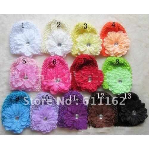 50pcs Children deserve South Korea silk hair cap, childrens cap, the peony + hat and color spot