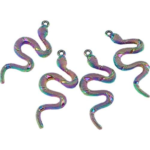 5X New fashion Rainbow Charms Alloy Animal Snake Viper Cobra for Women Men Pendant Collar Necklace 22717