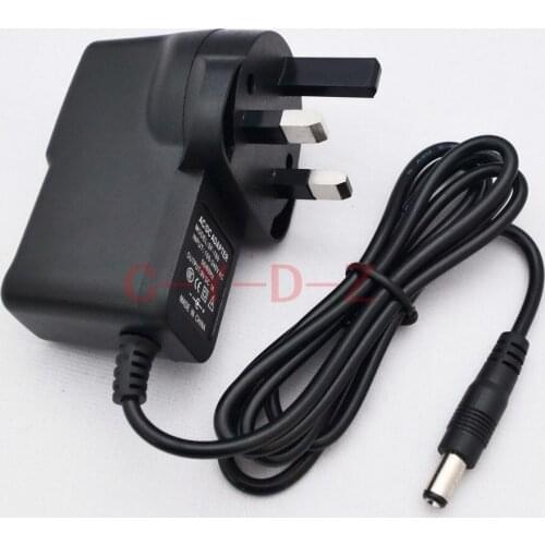 100PCS 9V1A AC 100V-240V Converter Adapter DC 9V 1A Power Supply 1000mA UK 3 Plug DC 5.5mm x 2.1mm