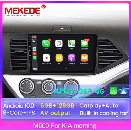 Car Android 10 6+128G Gps Navigation Player for 2011 2012 2013 2014 KIA PICANTO Morning Radio Multimedia Stereo WiFi 8 CORE IPS