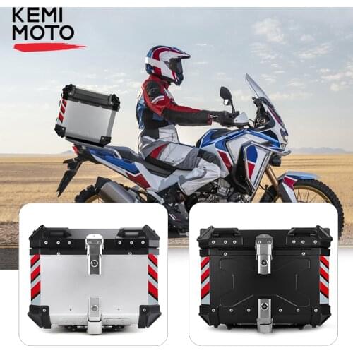 45L/55L/65L Motorcycle Helmet Box CNC Aluminum Top Tail Rear Luggage Storage Tool Cases Lock Trunk For YAMAHA For Honda For BMW