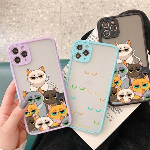 Cute Cat Fish Phone Cover For iPhone X XS MAX XR 12 Mini 11 Pro Max SE2020 6s 7 8 Plus Fashion Animal Hard Shockproof Case Funda