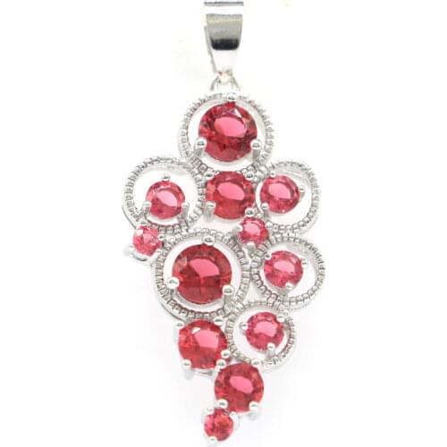 29x13mm Anniversary Created Pink Tourmaline Green Amethyst For Ladies Daily Wear Silver Pendant Wholesale