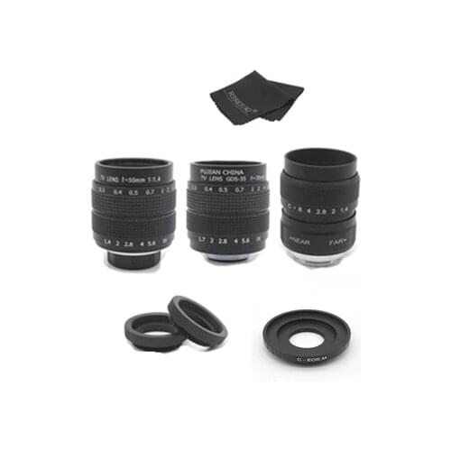 FUJIAN 3in1 CCTV 25mm f1.4 Lens / 35mm f1.7 Lens/ 50mm f1.4 Lens Mount Ring Kit for Nikon 1 J5 J4 J3 J2 J1 V3 V2 V1 S1 S2