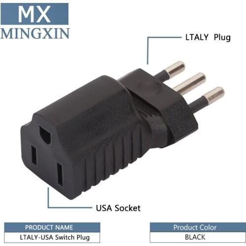 Italy for 5-15R AC Power Adapter Italy For Nema US 5-15R USA 3 Prong For Italy Travel Plug Connector Italy 3Pin Adapter USA