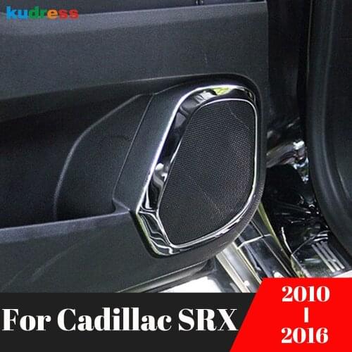 For Cadillac SRX 2010 2011 2012 2013 2014 2015 2016 High Quality Stainless Steel Interior Audio Speaker Cover Trims 4pcs / set