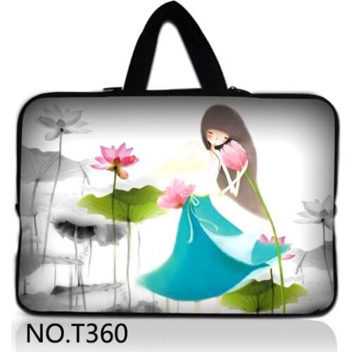 Lotus flower Girl Laptop Sleeve With Handle For 10" 11" 13" 14“ 15” 17“ Inch Laptop Bag MacBook Notebook Computer bag