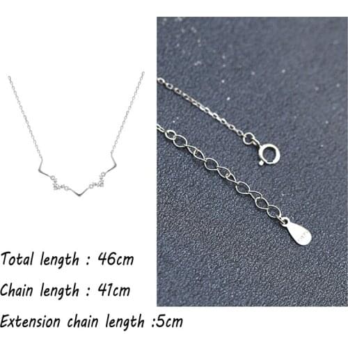 Trendy 925 Sterling Silver Chain Clavicle Choker Necklace for Women Wave Shape Fine Jewelry Simple Fashion
