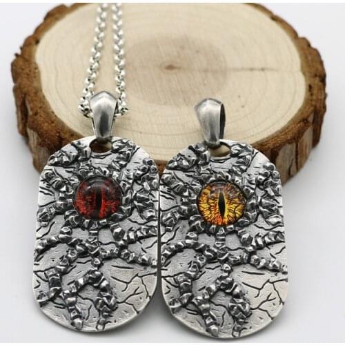Punk Style S925 Sterling Silver Mens Cracked Devil Eyes Necklace Pendants Chain Retro Thai Silver Ornaments Fashion Pendant