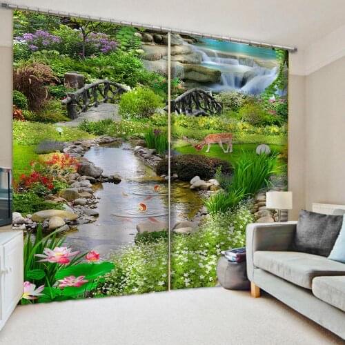 Custom curtains green liver curtains Window Blackout Luxury 3D Curtains set For Bed room Living room Office Hotel