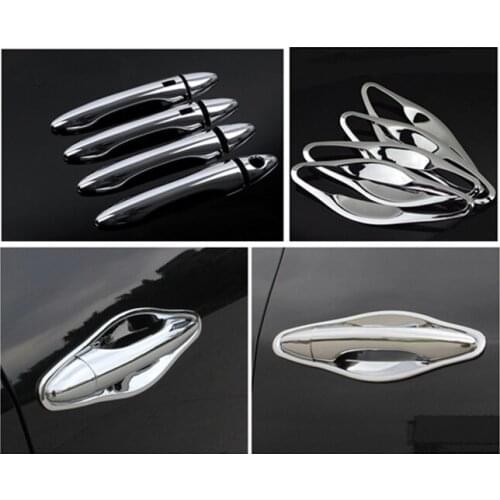FUNDUOO For Hyundai IX35 Tucson 2009 2010 2011 2012 2013 2014 New Chrome Door Handle Cover + Car Bowl Trim Smart Entry Buttons