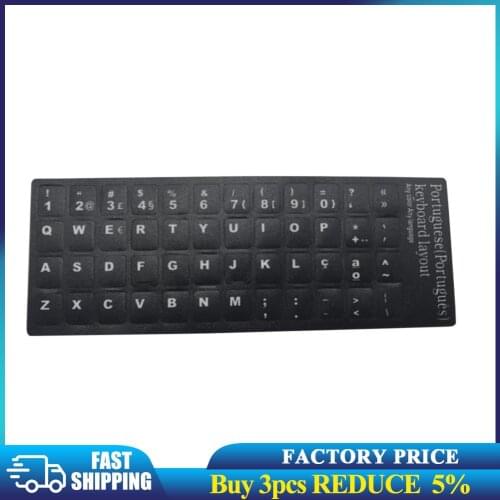 Portuguese Language Notebook Keyboard Cover Sticker Layout Black For PC Mac