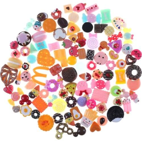 New 10pcs Mini Food Cakes Donuts Biscuit Dollhouse Miniature Kitchen Decoration for Children Kid Randomly Sent Mixed Food Set