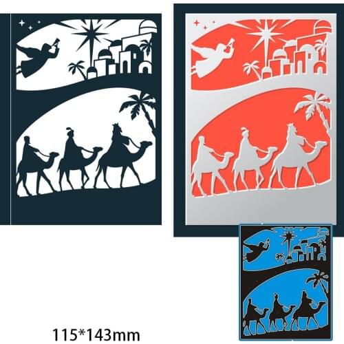 115*143mm Camel Caravan New Cutting Metal Dies New Stencils DIY Scrapbooking Paper Cards Craft Making Craft Decoration