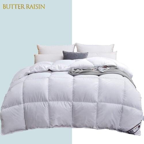 Comforter Winter Quilted Quilts Blanket 95% White Goose Down Duvet Quilt 100%Cotton Cover King Queen Twin Size Weighted Blanket