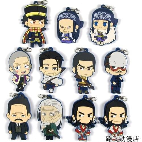 Golden Kamuy Original Japanese anime figure rubber Silicone mobile phone charms/key chain/strap